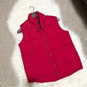 Lands' End Girls Vibrant Red Quilted Puffer Vest Size M (10-12)